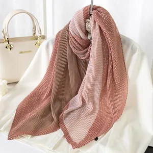 Damen Plissee Pünktchen Schal stilvoller Farbverlauf langer Schal elegante Mode Hals Tuch