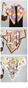 Detailed view of the 90cm floral silk square scarf, featuring French floral prints in multi-colors.