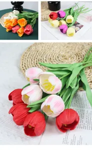 Artificial tulip flowers simulation bouquets for home wedding party decoration and floral arrangements.