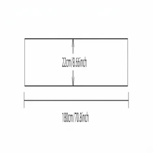 Detailed size chart showing the length and width dimensions of the women fashion silk scarf.
