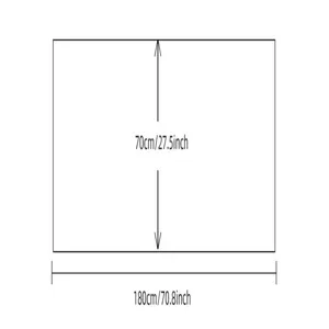 Detailed dimension schematic for the 180cm x 70cm solid color long shawl wrap scarf