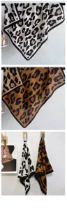 Leopard print scarf square fashion silk scarf cotton linen shawl women scarf sun protection