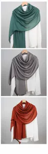 Drie kleuren elegante effen pashmina sjaals met een subtiele zijdeachtige glans