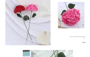 Detailed view of lifelike 3D printed artificial hydrangea flowers for elegant home decor