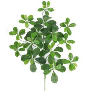 Artificial green leaves simulation plant branch for indoor home decor fake tree foliage landscaping
