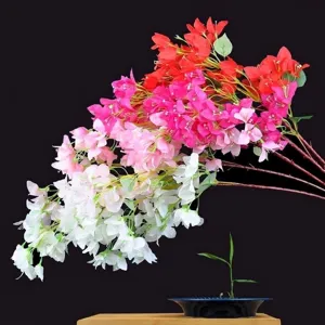 Vibrant multi-color artificial bougainvillea silk flower branch for wedding decoration