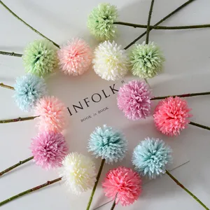 Artificial pompon chrysanthemum flowers for home decor wedding party photography props.