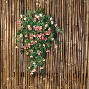 Guirlande de roses artificielles suspendues, fausse plante en soie pour la decoration murale.