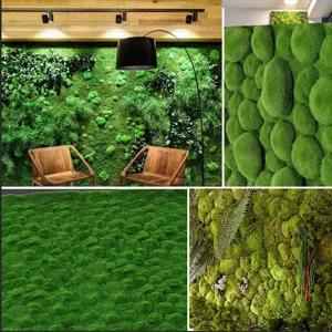 Gazon en Mousse Artificielle Mur de Plantes Vertes Faux Tapis d'Herbe Mousse Simulée Pour Maison Intérieur Fenêtre Mariage Jardin Décor