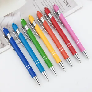Set de bolígrafos táctiles de metal de colores con cuerpo de aluminio para pantallas