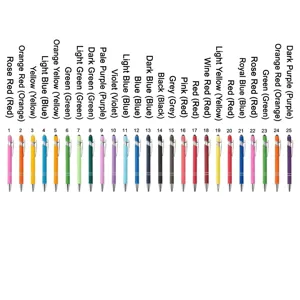 Juego de 25 bolígrafos metálicos de colores con punta táctil