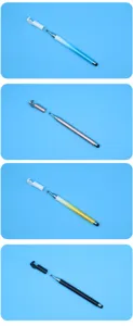 Lápiz óptico universal 2 en 1 con puntas de disco y tela en cuatro colores de moda
