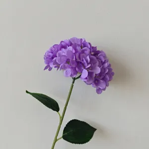 High-quality 3D printed purple artificial hydrangea flower stem for home decoration