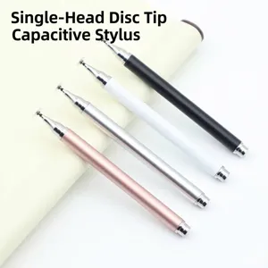Lápiz Óptico Pasivo Universal Punta de Disco Transparente Lápiz Capacitivo de Metal para Pantalla Táctil para Tableta Smartphone iPad