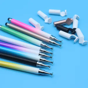Lápices ópticos 2 en 1 de colores con puntas de disco y fibra para tabletas y móviles