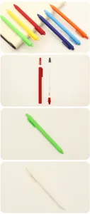 Close-up detail of retractable gel pens in various candy colors and disassembled parts