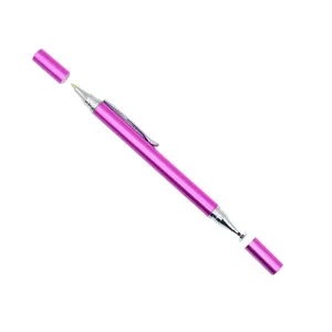 Penna capacitiva 2-in-1 viola con punta a sfera per tablet e smartphone touch screen