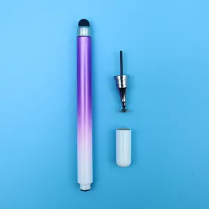 Lápiz óptico universal profesional 2 en 1 con puntas de disco y tela en degradado púrpura