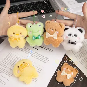 Lindos llaveros de animales de peluche con panda, oso, rana y pato para colgar bolsos