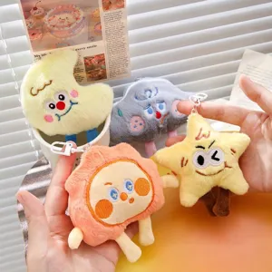 Simpatico set di ciondoli in peluche a forma di sole luna stella e nuvola per borse