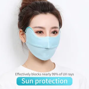 Masque de Protection Solaire en Soie de Glace d'Été Protection UV Coin de l'Œil Masque Respirant pour Femmes Cyclisme en Plein Air