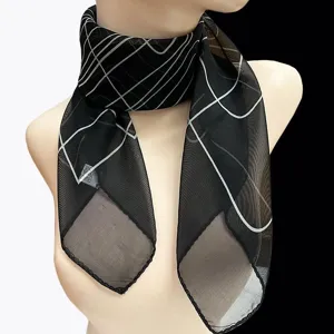 Professioneller Damen Quadratischer Schal Eleganter Bedruckter Polyester Chiffon Schal Für Uniform Bank Flugbegleiter Business