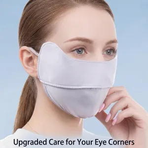Masque de protection solaire en soie glacée pour femmes avec soin des yeux étendu