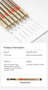 Specifications of CHOTUNE black archival ink fineliners for drawing and sketch