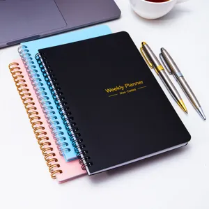 A5 Weekly Planner Undated Spiral Bound Notebook Weeks Schedule Book with To-Do List and Habit Tracker Thick Paper Waterproof Cover Office School Stationery