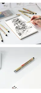 Professional black fine liner pen for detailed sketching and manga illustration