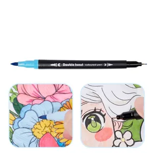 Dual-tip waterproof fast-drying watercolor marker pen for professional drawing and coloring