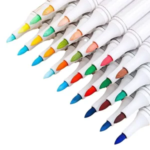 Set of premium acrylic markers with flexible soft brush tips for art and coloring