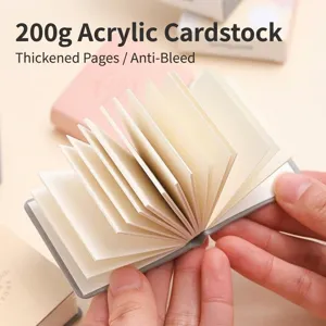 Mini taccuino tascabile portatile con pagine in cartoncino acrilico spesso da 200g premium
