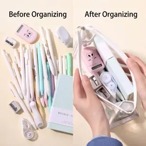 Transparente Federtasche mit großem Fassungsvermögen für Schreibwaren und Make-up