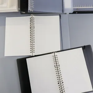 B5 minimalistisches Business-Loseblatt-Notizbuch mit Metallspirale und PP-Einband