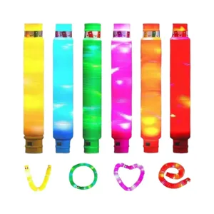 Tubi pop LED multicolore giocattolo antistress luminoso per gioco creativo e relax sensoriale