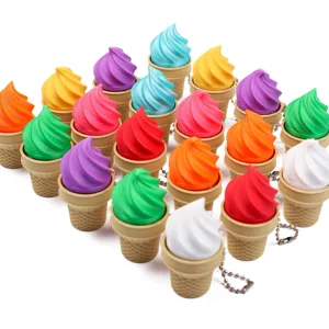 Juego de llaveros de helado impresos en 3D de colores juguetes fidget en varios colores