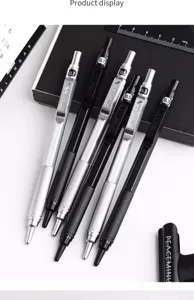 Professional metal mechanical pencils set for drafting and drawing in various sizes.