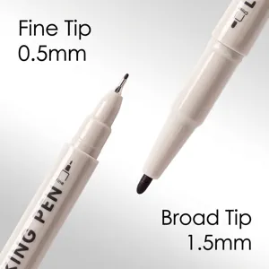 Dual-headed art marker with 0.5mm fine tip and 1.5mm broad tip for drawing