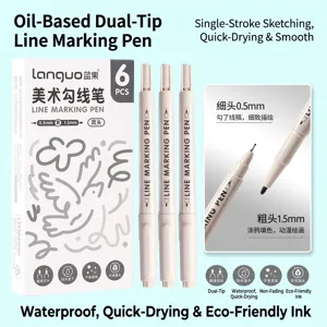 Professional double-headed fast-drying art drawing pens for coloring and detailed sketching