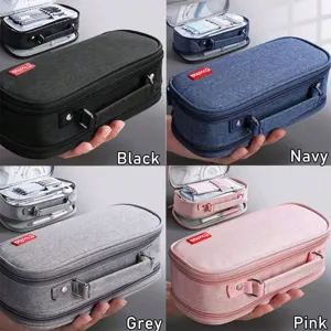 Estuche para lápices de gran capacidad multicapa en colores negro azul gris y rosa