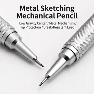 Professional All-Metal Mechanical Pencil For Drawing Writing 0.3 0.5 0.7 Low Center Of Gravity Non-Slip Knurled Grip Drafting Pencil Languo