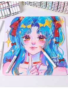 Vibrant anime art detail created with professional 240-color acrylic paint markers.