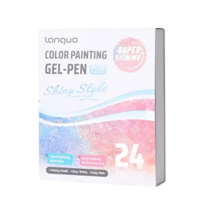 Languo 24-color glitter gel pen set with 1.0mm tip for bullet journaling and drawing