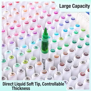 Professional 240 colors acrylic paint markers set with soft brush tips for artists