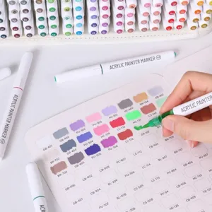 Professional 240 colors acrylic painter markers set with storage case for drawing