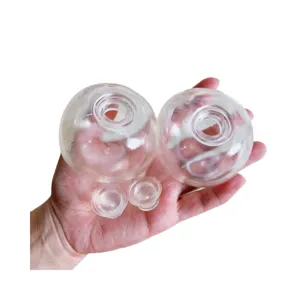 Handgefertigte 5cm klare TPR hohle Quetschspielzeug-Ballschalen mit Kappen für DIY-Stressabbau