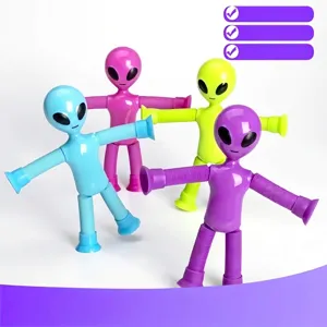Juguetes de alien con ventosas y extremidades telescópicas de colores