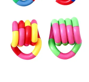 Detail of rainbow temperature-sensitive color-changing twist fidget toy for ADHD relief
