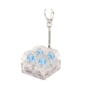 Transparenter mechanischer Tastatur-Schalter-Fidget-Toy-Schlüsselanhänger, 4 Tasten